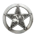 Grtelschnalle Stern mit Totenkopf