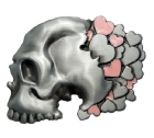 Grtelschnalle Totenkopf mit Herzen
